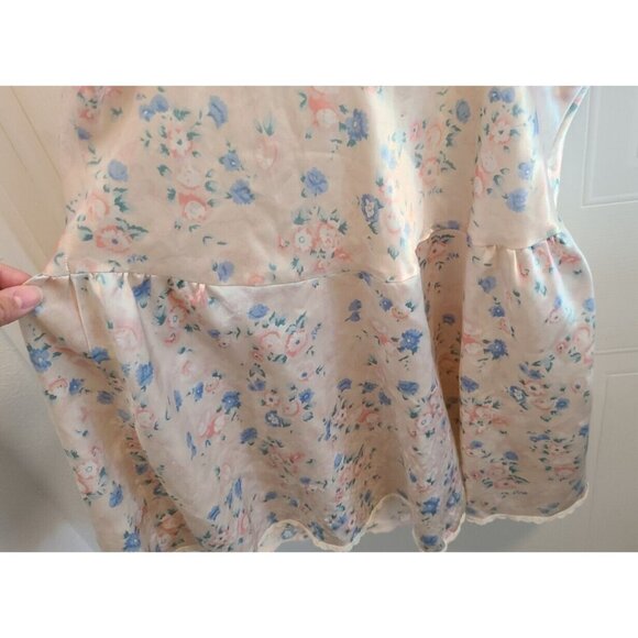 Vtg R. Michael Alan Women's Sleeveless Satin Short Nightgown Floral Size Medium - Picture 9 of 12